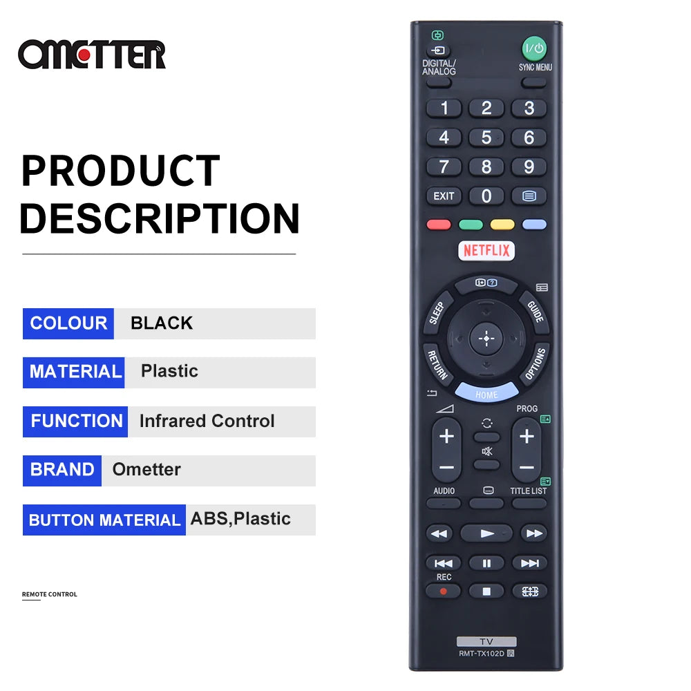 Suitable for Sony TV Remote Control RMT-TX102D RMTTX102D RMT-TX101D RMT-TX100D KDL-32R500C KDL-40R550C KDL-48R550C