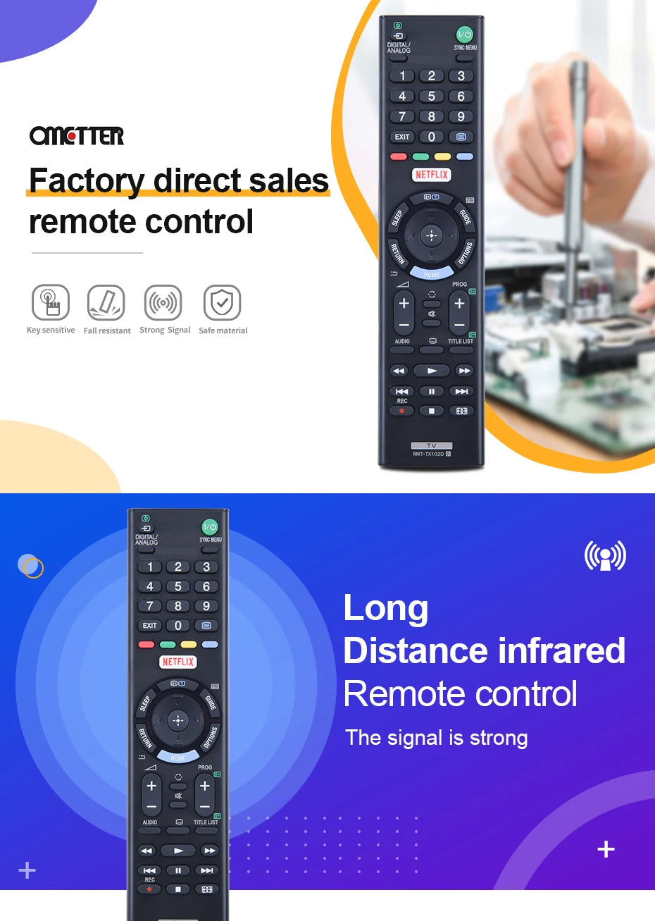 Suitable for Sony TV Remote Control RMT-TX102D RMTTX102D RMT-TX101D RMT-TX100D KDL-32R500C KDL-40R550C KDL-48R550C