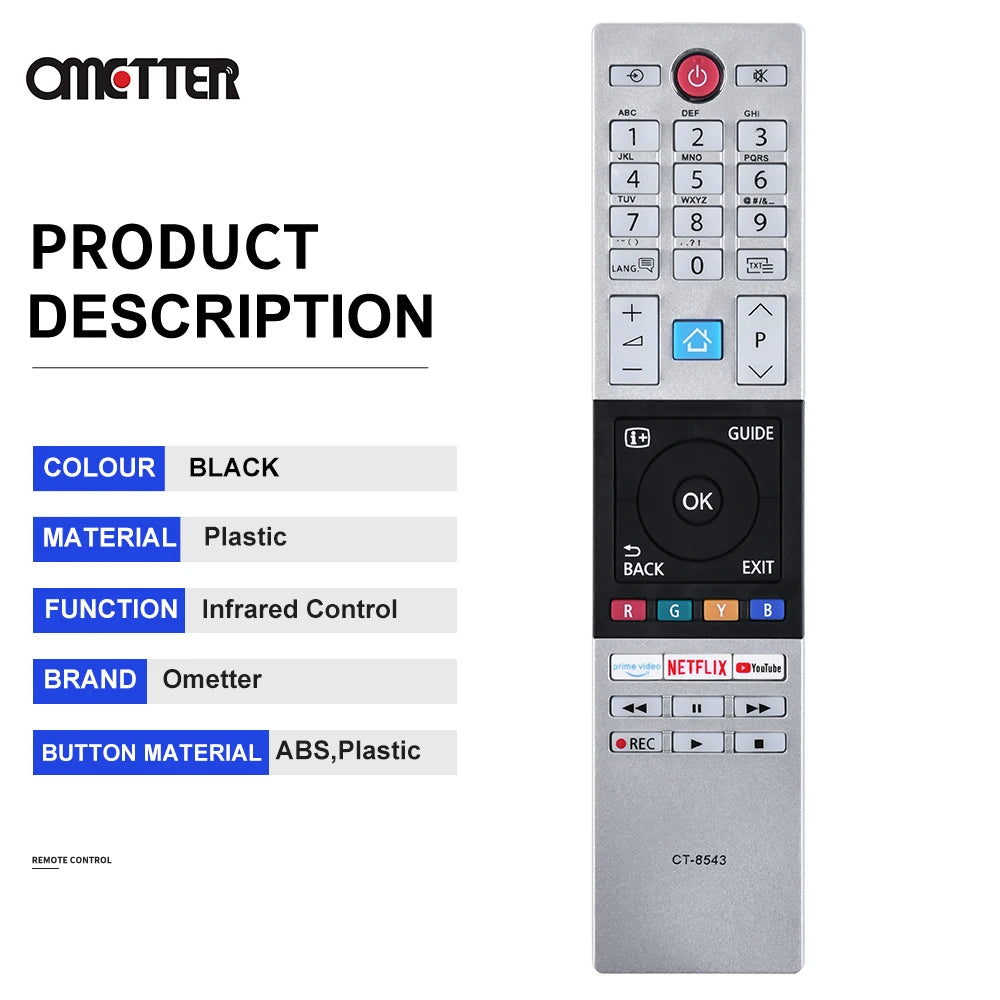 Toshiba HDTV TV Remote Control CT-8543 CT-8528 CT-8541 CT-8533 40L2863DG 32L3963DA 65U6863DG 32L3866DG