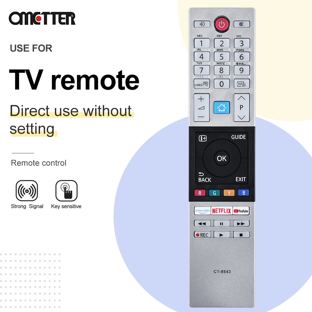 Toshiba HDTV TV Remote Control CT-8543 CT-8528 CT-8541 CT-8533 40L2863DG 32L3963DA 65U6863DG 32L3866DG