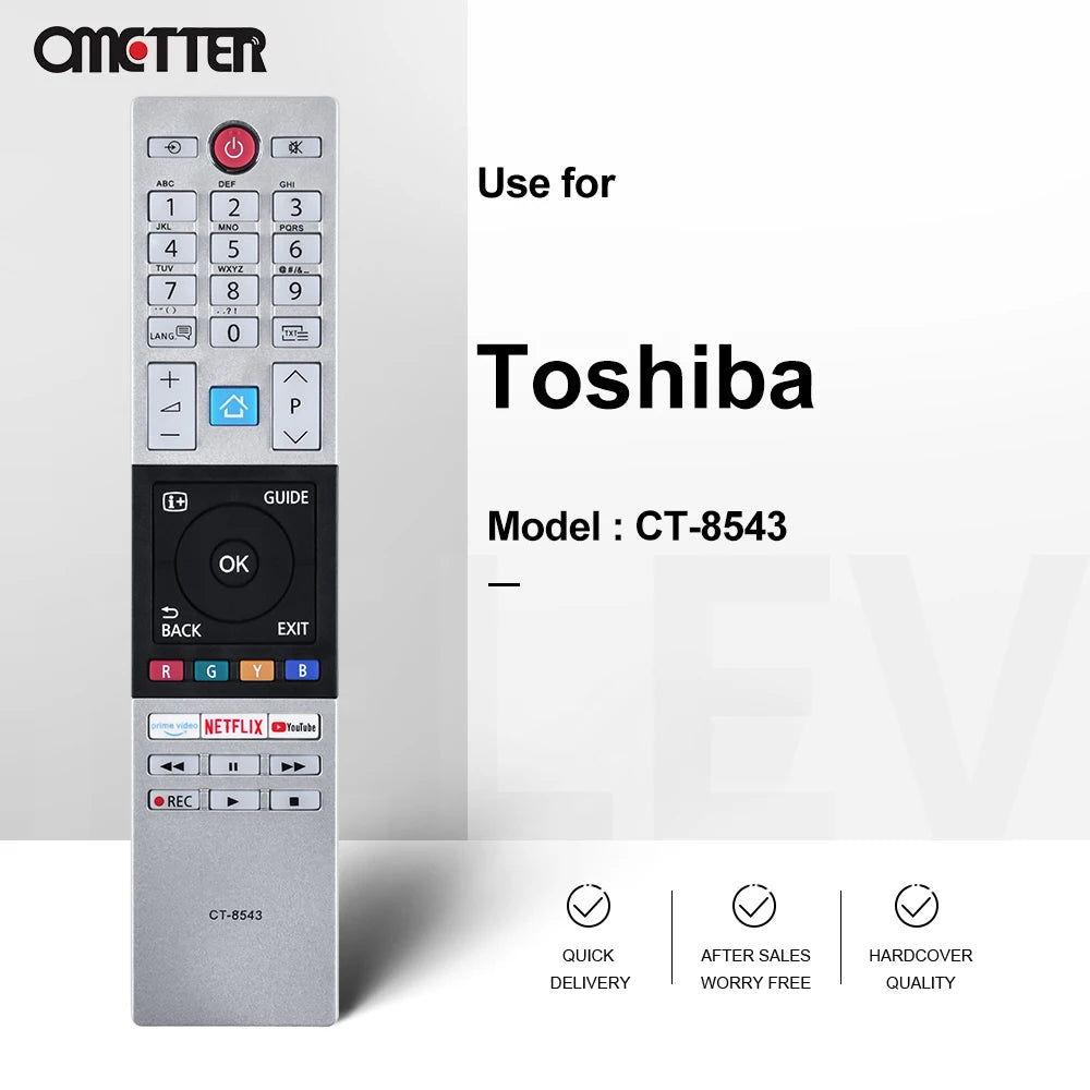 Toshiba HDTV TV Remote Control CT-8543 CT-8528 CT-8541 CT-8533 40L2863DG 32L3963DA 65U6863DG 32L3866DG