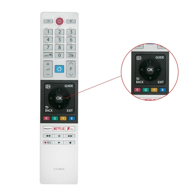 New CT-8533 Replacement for TOSHIBA 2018/2019 TV Models with Netflix Fplay Remote Control 2863DB 3862DB 3863DB 3863DB