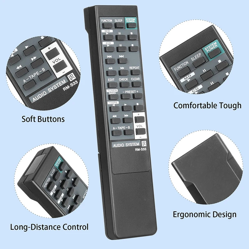 RM-S33 Remote Control For Sony Audio System HCDH801 MHC701 MHC-701 MHC-801 MHC-S30 MHC801 MHCS30 STD777ES