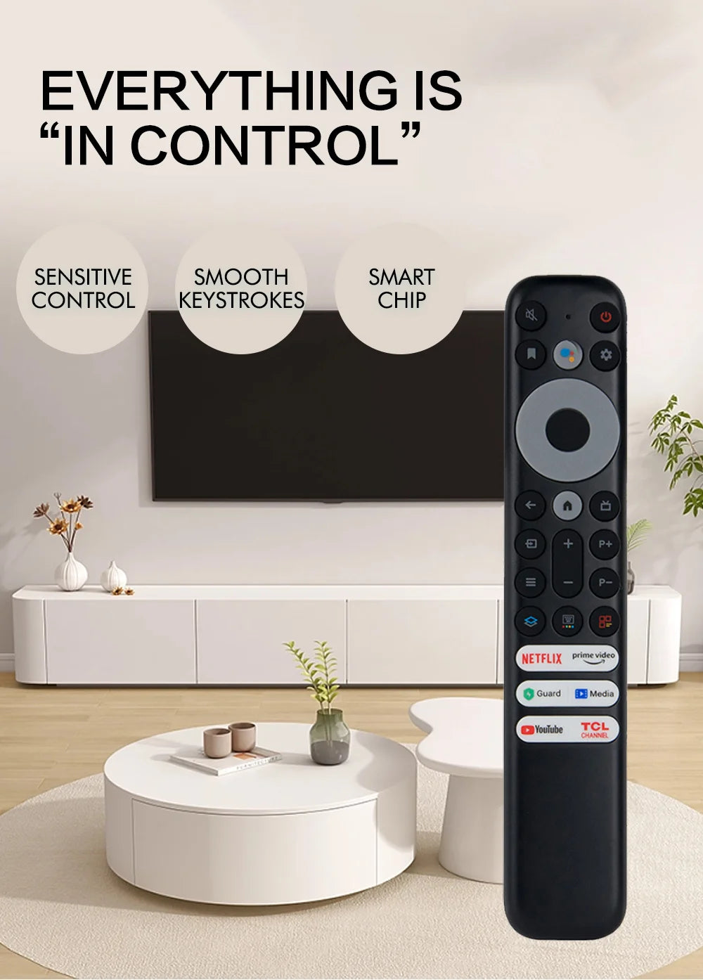 RC902V FMR1 Voice TV Remote Control For TCL 5 series 4K Qled 8K Smart TV 65S546 55R646