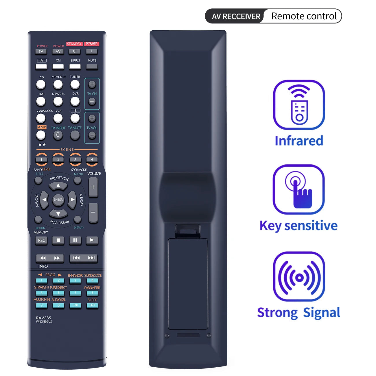 New RAV285 WN05830 Fit for Yamaha Home Theater System Remote Control HTR-6040 WN05780 WN05810US RX-V2300