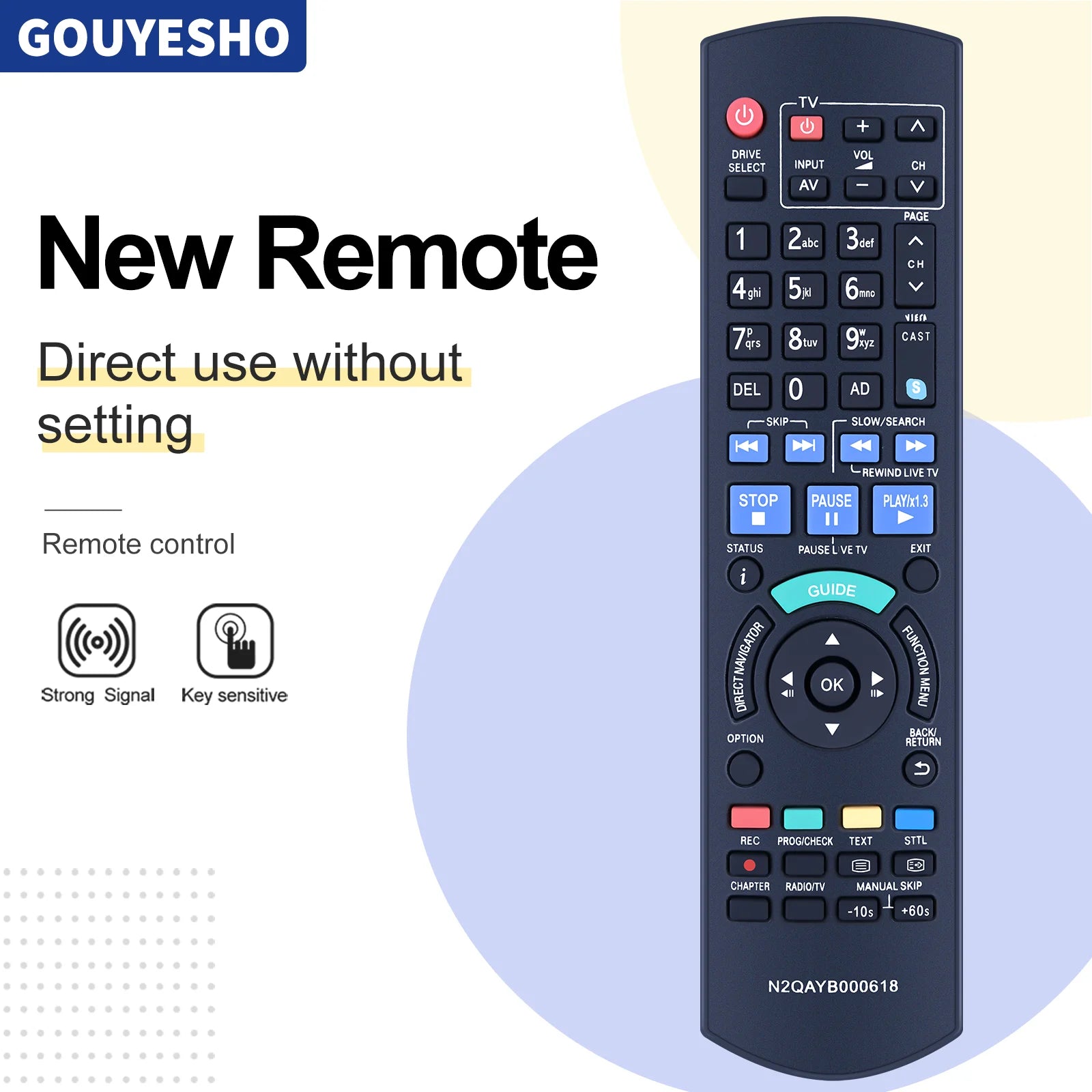 Panasonic N2QAYB000618 Genuine HDD DVD IR6 Recorder Remote Control DMR-HW100 DMR-HW100EBK DMR-HW200 DMR-HW120 DMR-HW220