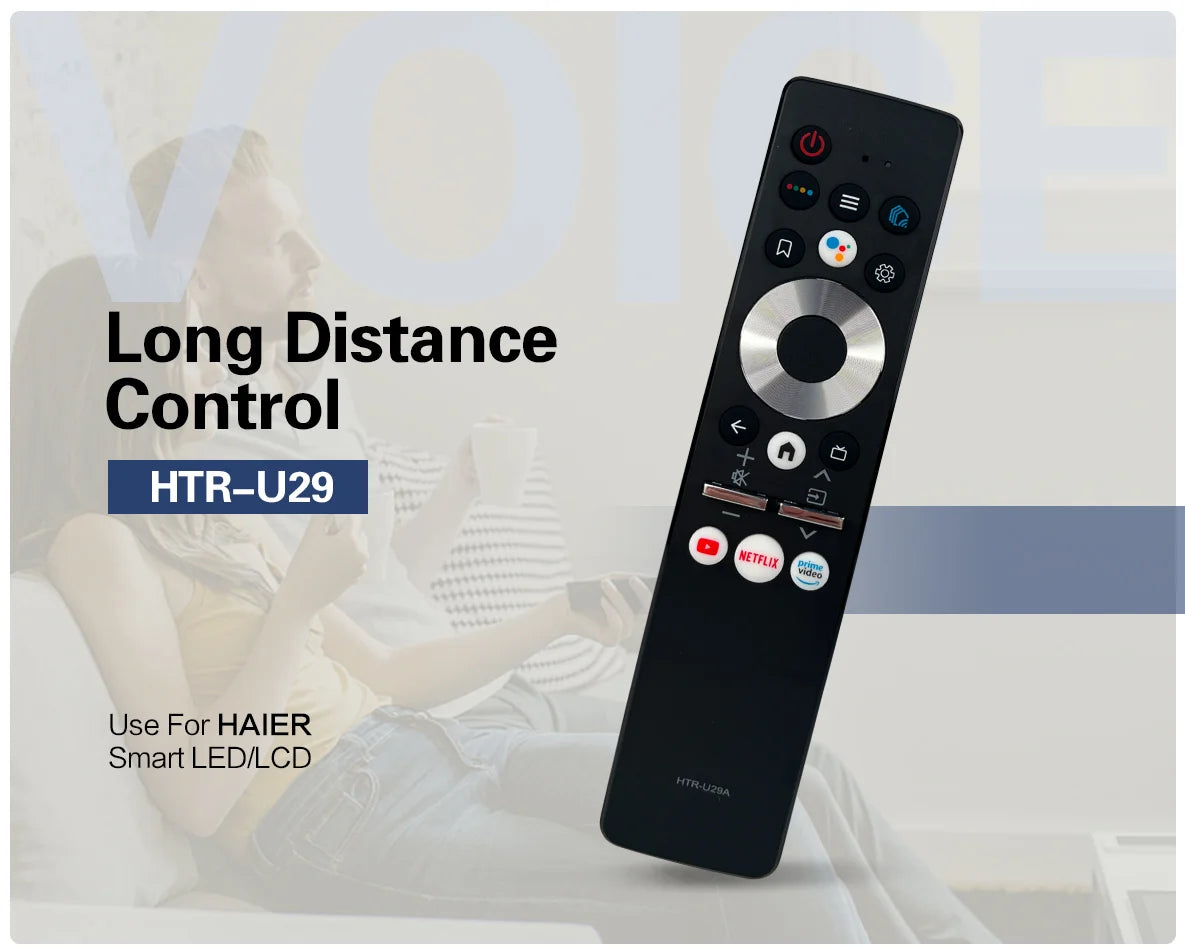 HTR-U29R Voice Wireless Remote Control for Haier Smart TVs: Compatible with H50K6UG, H55K6UG, H65K6UG, BX2, and DX Models