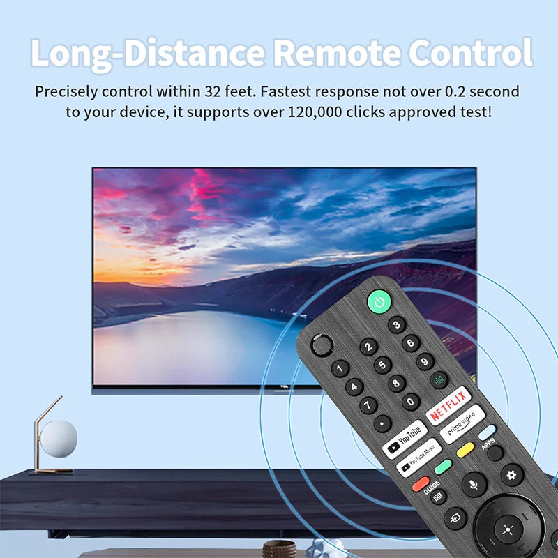 RMF-TX520P Voice Remote Control for Sony TV - Compatible with XR-75Z9J, XR-85Z9J, XR-50X90J, XR-50X94J, XR-55X90J, XR-55X94J, XR-65X90J, XR-65X94J