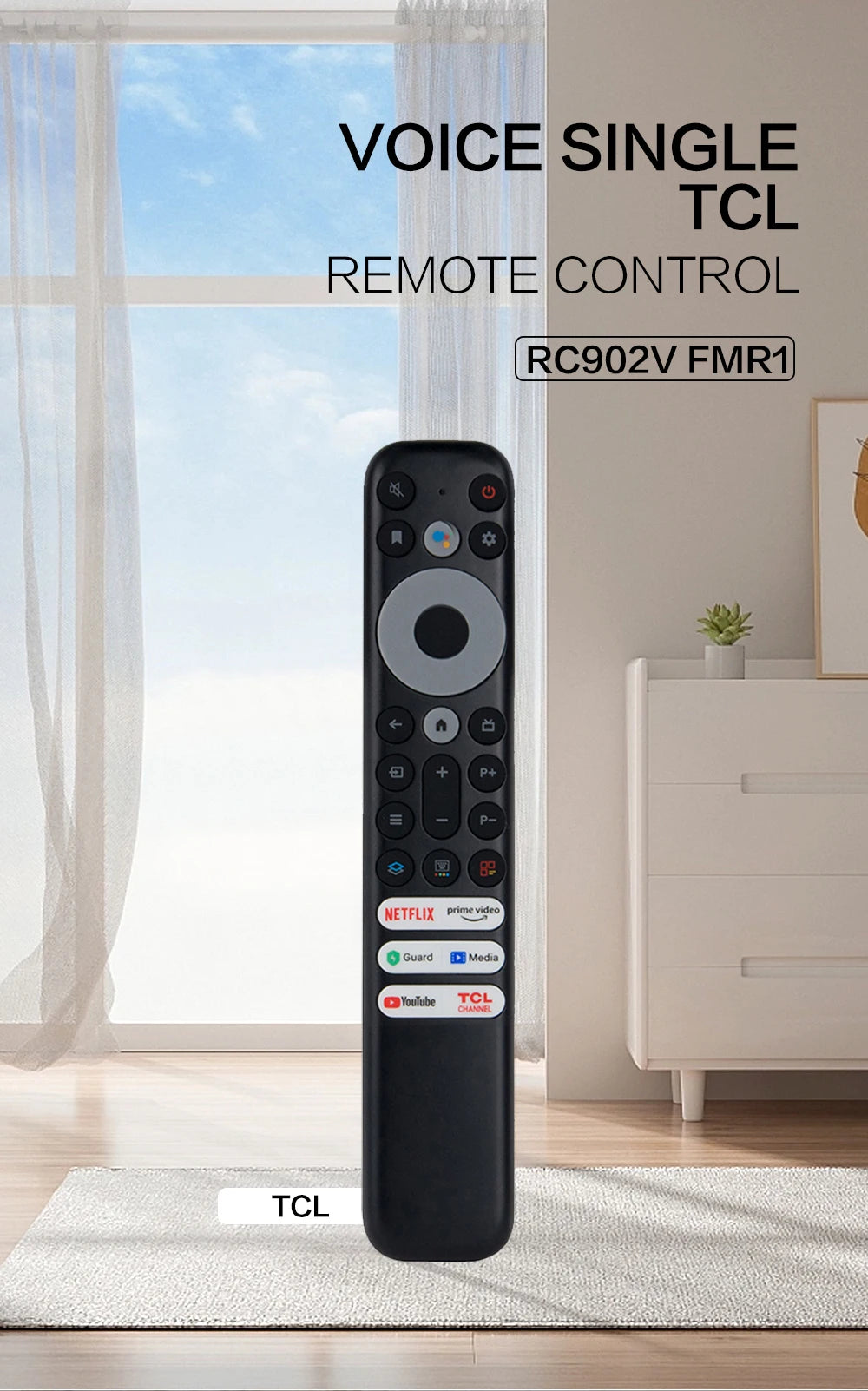 RC902V FMR1 Voice TV Remote Control For TCL 5 series 4K Qled 8K Smart TV 65S546 55R646