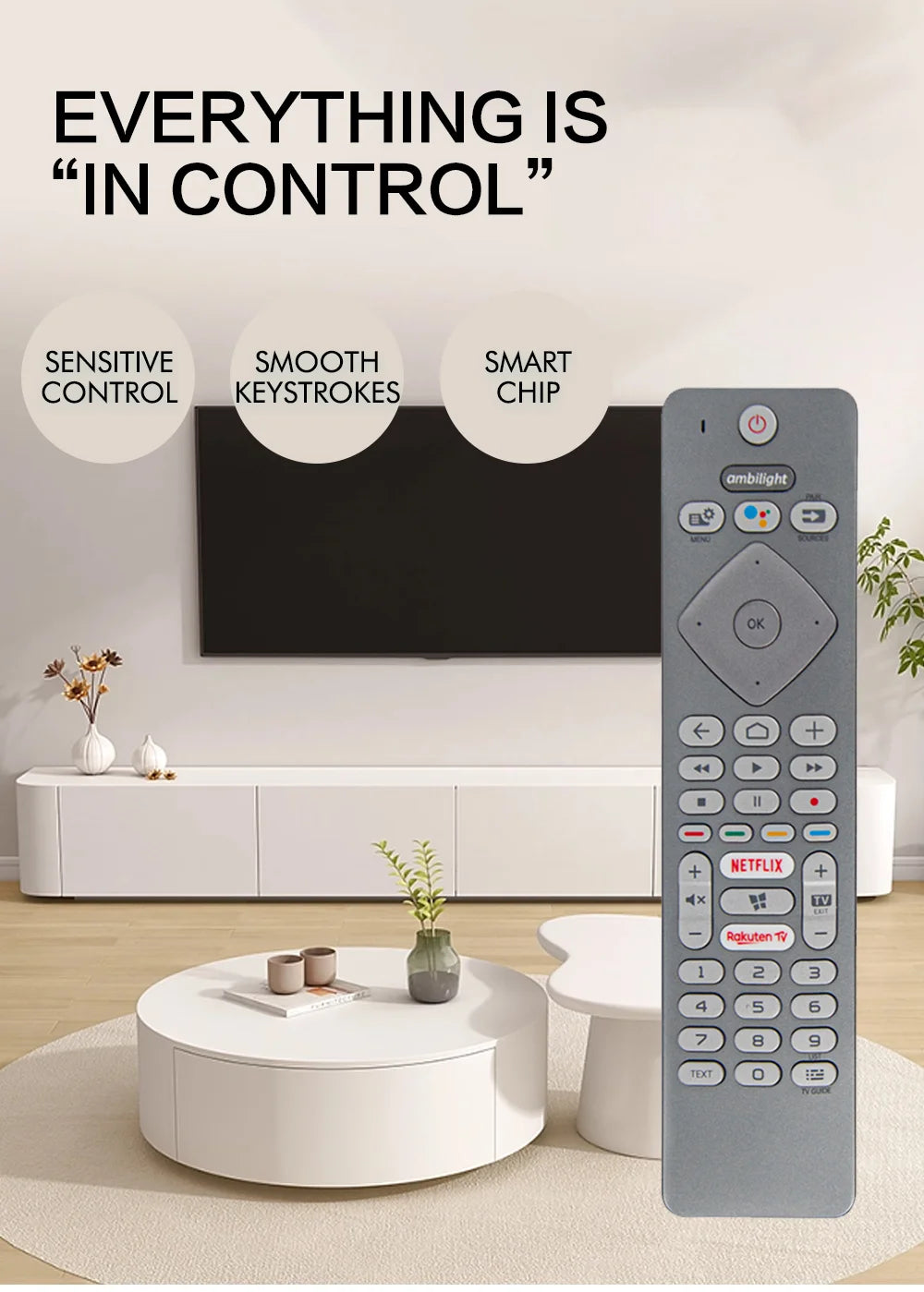 Voice TV Remote Control for Philips Ambilight 7300 Series