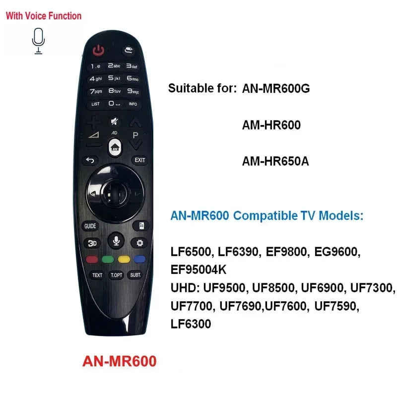 AN-MR600 Magic Remote Control for LG Smart LED TVs - Includes Voice Function and Flying Mouse Pointer - Compatible with AN-600G, AM-HR600, AM-HR650A Models