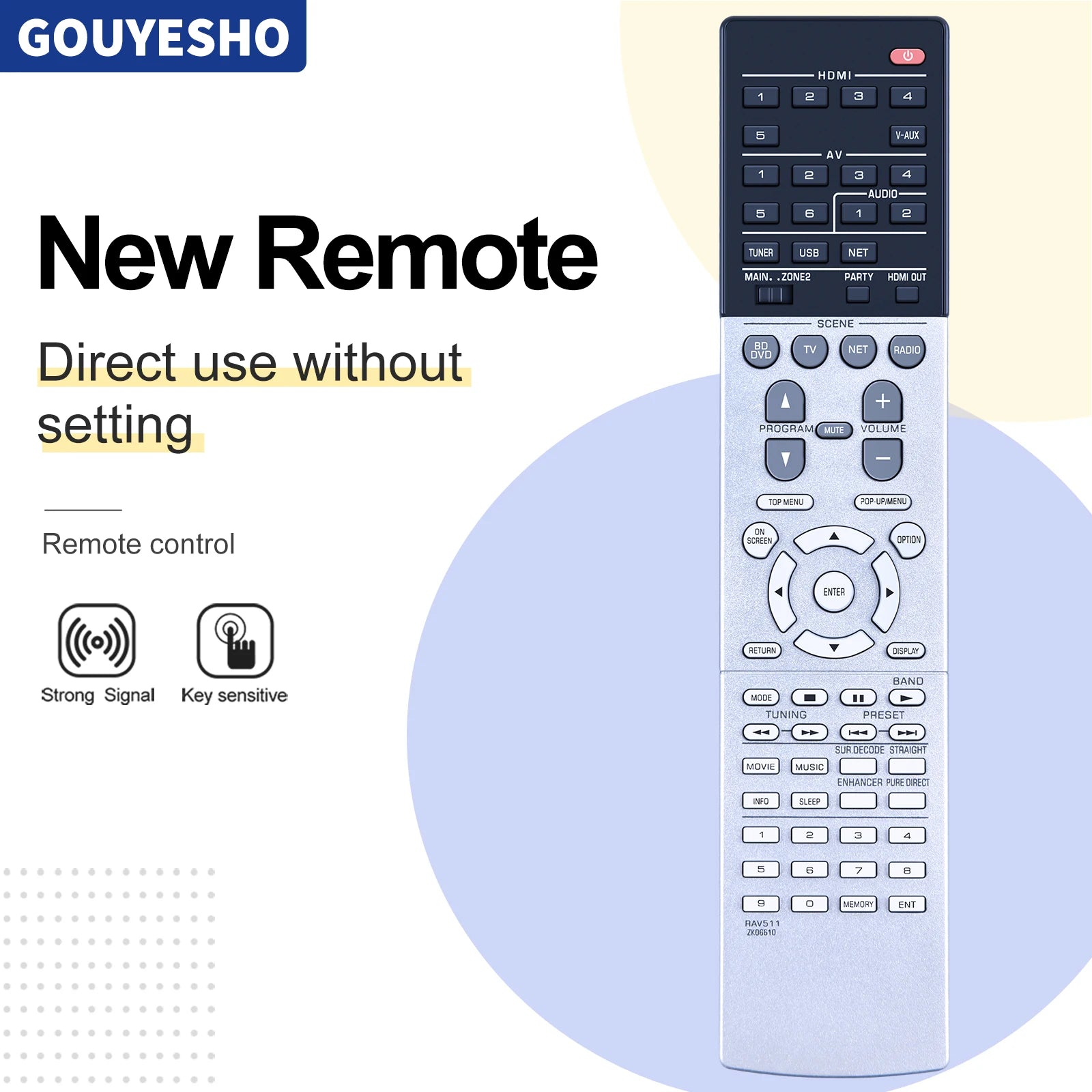 Remote Control RAV511 ZK06610 for YAMAHA Audio Video AV A/V Receive RX-V777 RXV777 RX-V777BT