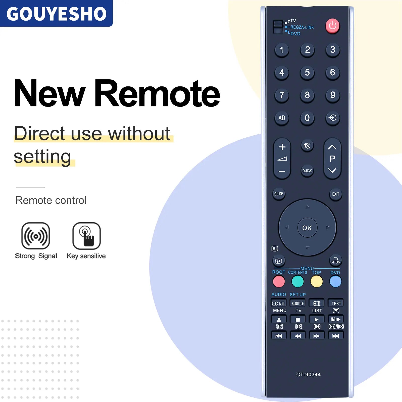 New CT-90344 Remote Control for Toshiba TV CT90344 32SL753B 32MV732 40RV733