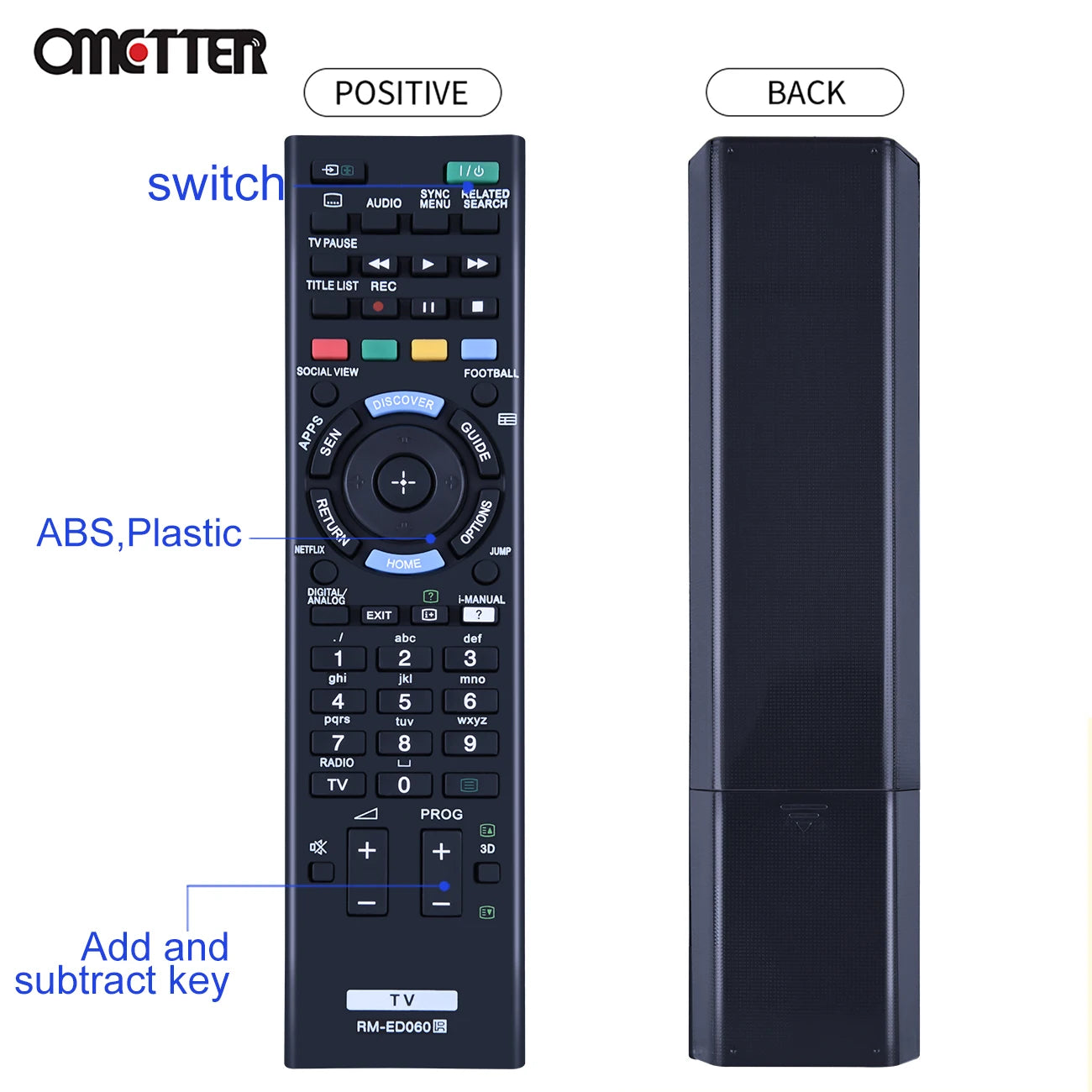 NEW RM-ED060 for Sony TV Remote Control KDL-42W815B KDL-42W817B KDL-42W828B