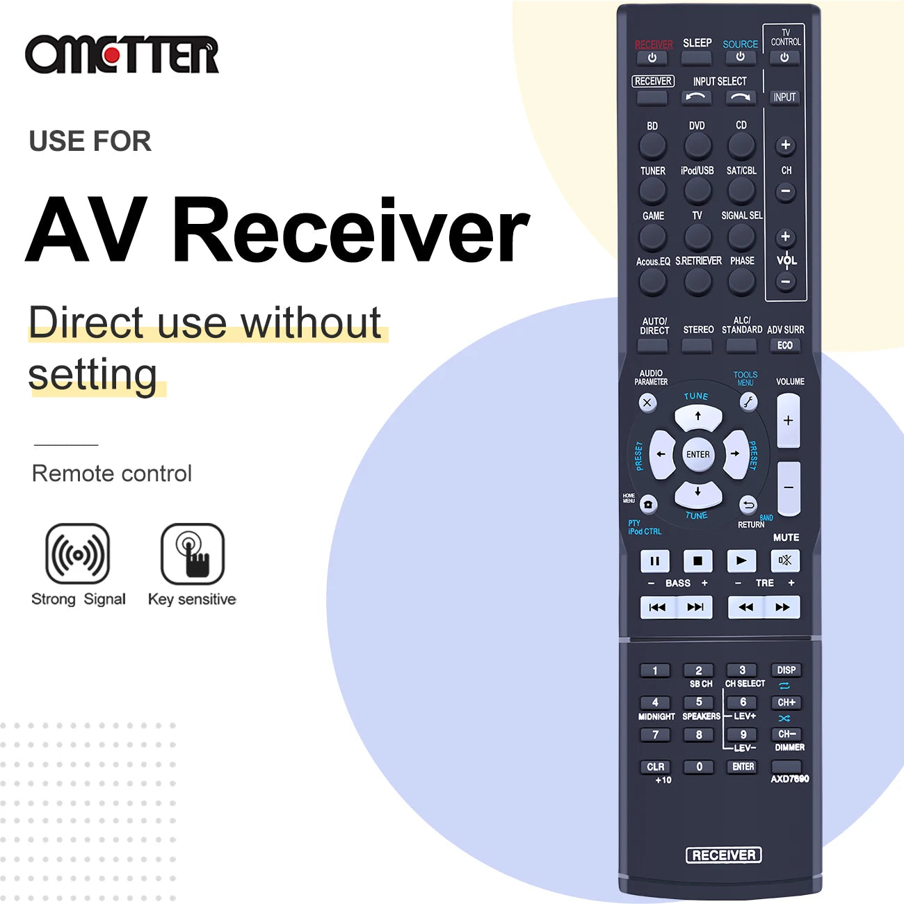 AXD7690 Remote Control For Pioneer AV Receiver VSX-56TXI VSX-9300TX VSX-523-K