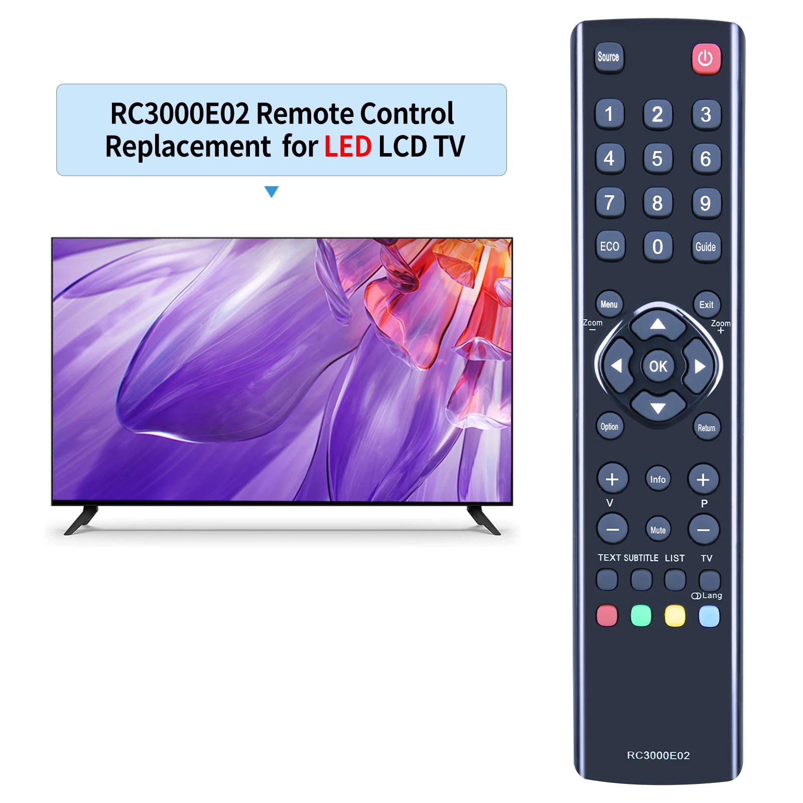 RC3000E02 Remote Control Use for TCL THOMSON LED LCD Smart TV