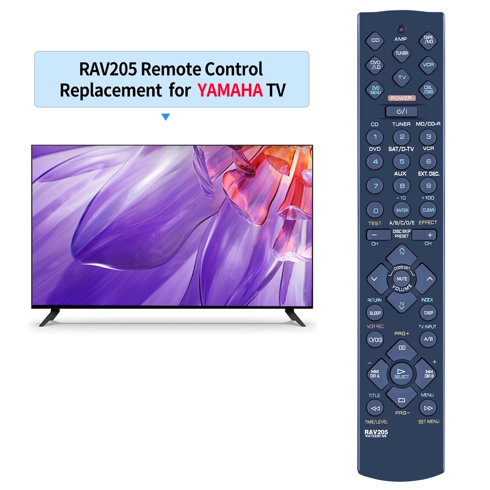 RAV205 V4732200 RAV206 V6940901 Remote For Yamaha RX-V396 RX-V396RDS RX-V620 RX-V620RDS DSP-AX620 RX-V420 RX-V420RDS AV Receiver