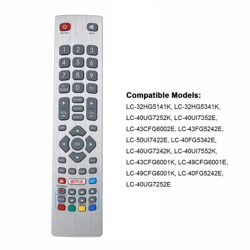 TV Remote Control for Sharp Aquos Replacement Remote Controller Portable Compatible with LC-32HG5141K LC-40UG7252E