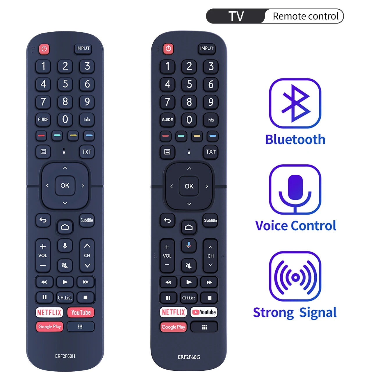 ERF2F60G ERF2F60H Voice Remote Control Fit for Hisense Smart 4K Android TV 9.0 Pie 32A56E 40A56E