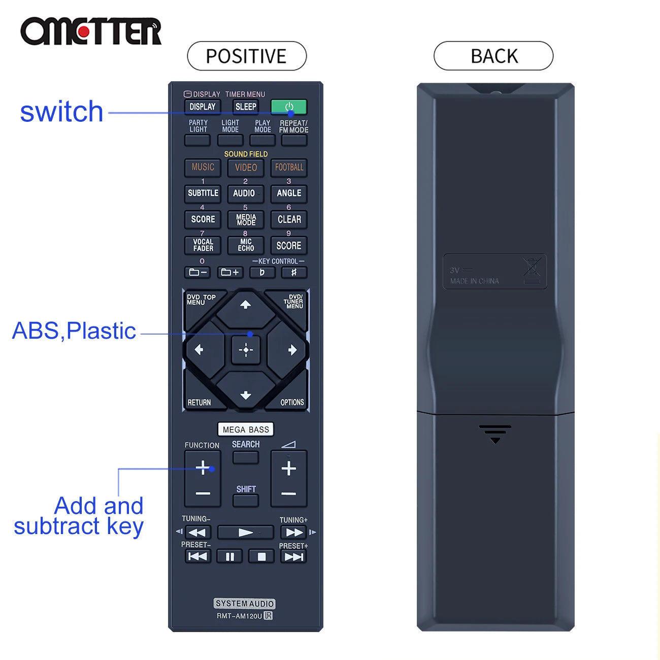 NEW RMT-AM120U Remote Control for Sony System Audio Replacement for HCDGT3D HCDSHAKEX1 HCDSHAKEX3 HCDSHAKEX7 MHCGT3D