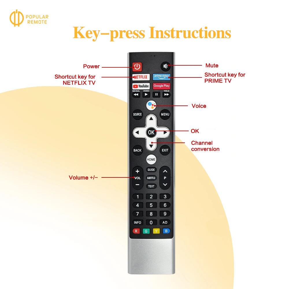 SW-V12 Replacement for Skyworth HOF21F428GPD10 536C-267A00-W010 536J-267A00-W000 Smart TV Voice Remote Control