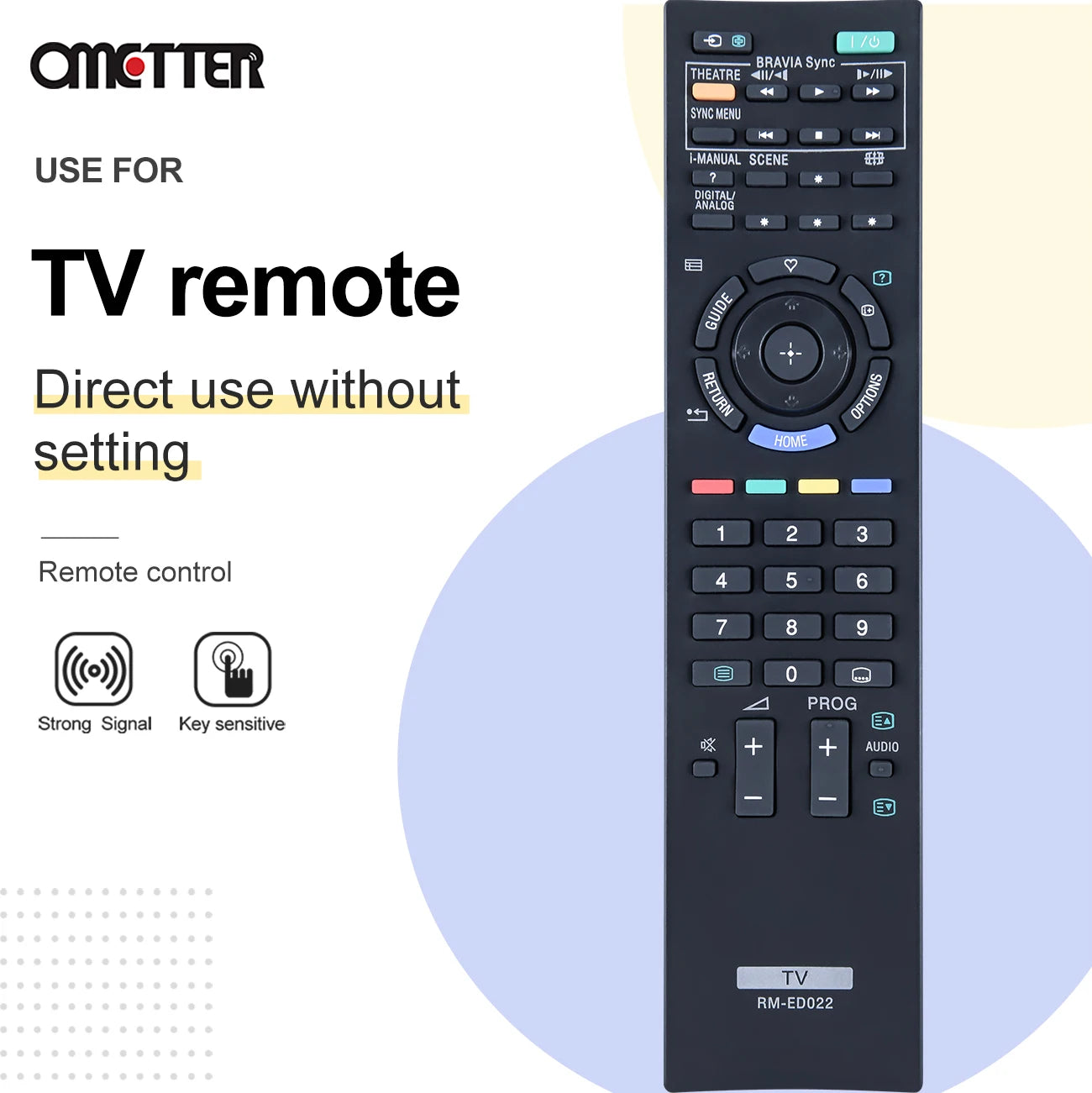 RM-ED022 for Sony TV Remote Control KDL-37EX402 KDL-32BX300 KDL-32NX500 KDL-40NX500 KDL-32BX400 KDL-40BX400 KDL-22EX302