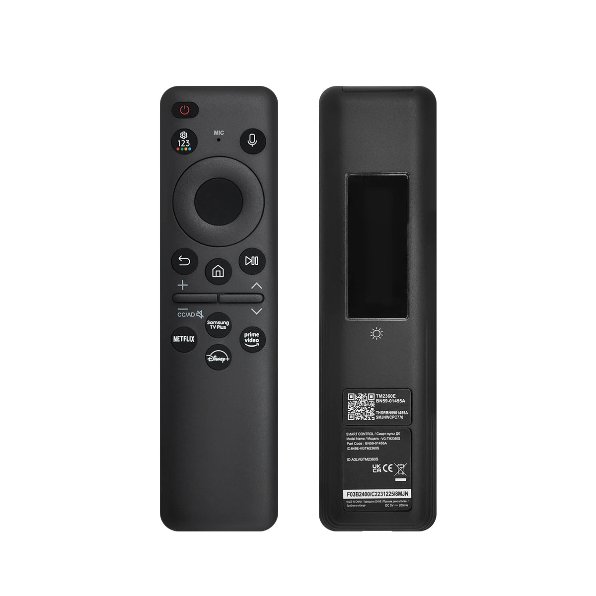 BN59-01455A Voice Smart TV Remote Control for 2024 Samsung TVs Solar Charging & Voice Control | Compatible with 43QN65Q72DDFXZA