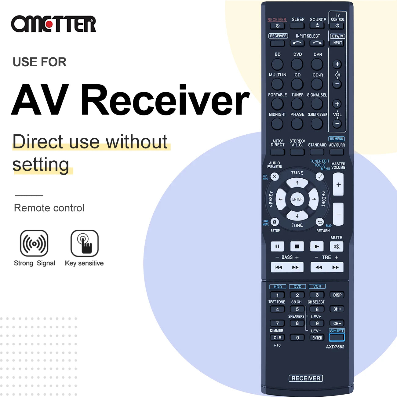 AXD7582 for Pioneer AV Receiver Remote Control AXD7632 VSX 300 VSX 500 VSX420 VSX402K VSX402S VSX520