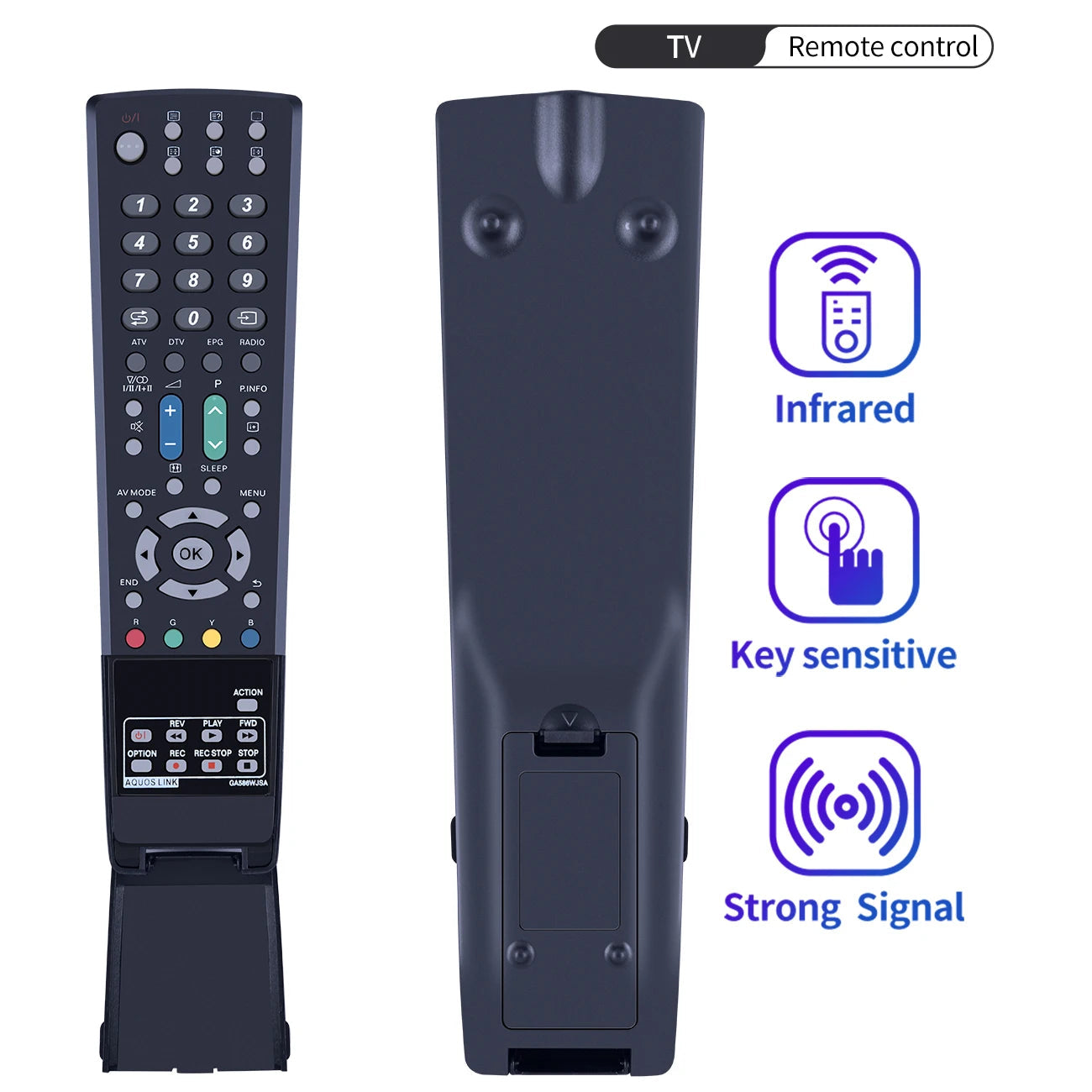 New GA586WJSA Replaced Remote Control Fit for SHARP TV LCD D65E D653E DH65E DH65S