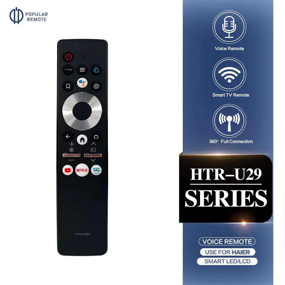 HTR-U29R Voice Wireless Remote Control for Haier Smart TVs: Compatible with H50K6UG, H55K6UG, H65K6UG, BX2, and DX Models