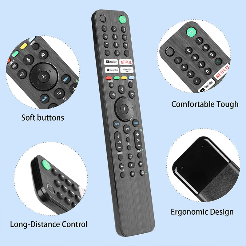 RMF-TX520P Voice Remote Control for Sony TV - Compatible with XR-75Z9J, XR-85Z9J, XR-50X90J, XR-50X94J, XR-55X90J, XR-55X94J, XR-65X90J, XR-65X94J