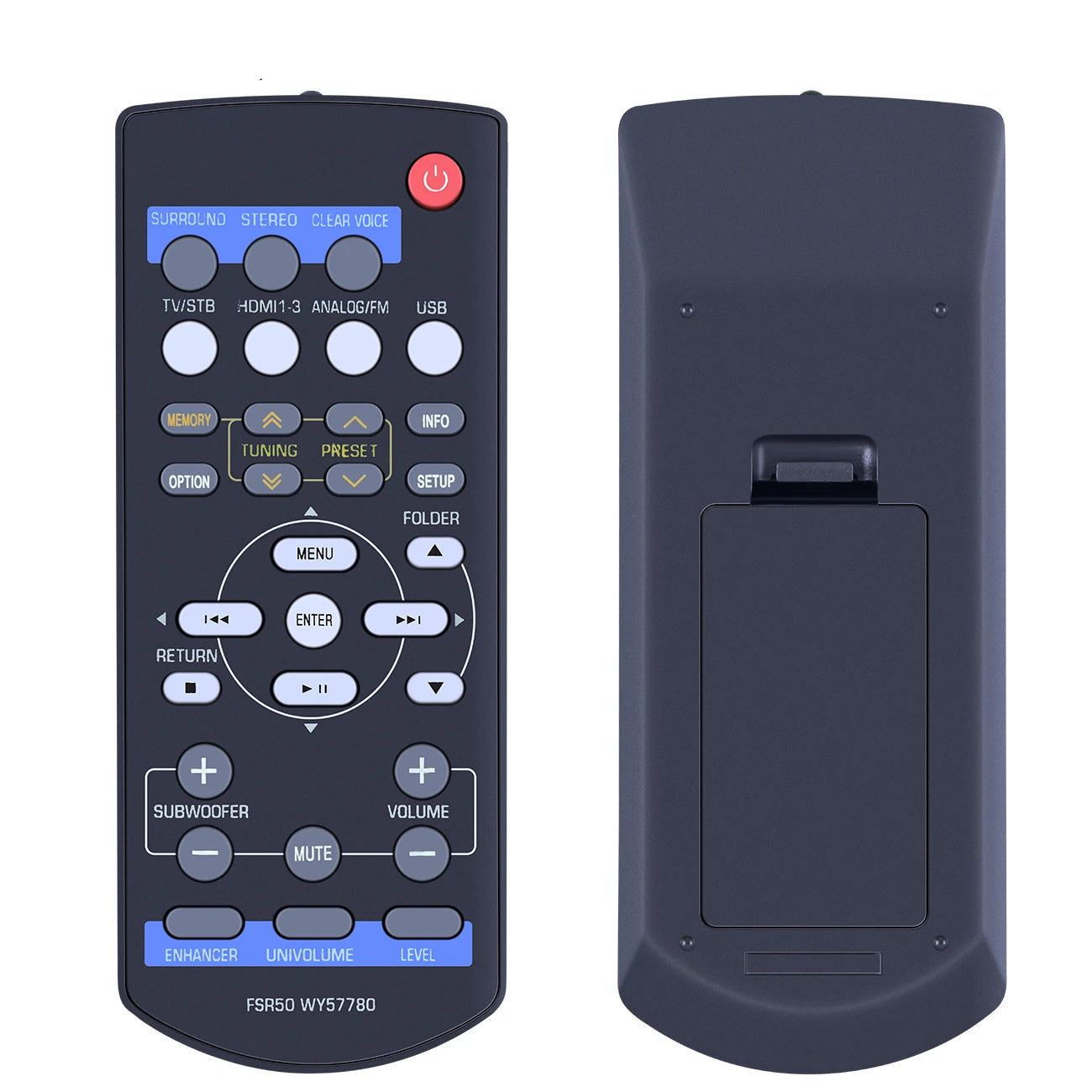 FSR50 WY57780 Remote Control Applicable for Yamaha Soundbar YHT-S401 YHT-S401BL SR-301 NS-BR301 YHTS401 YHTS401BL SR301 NSBR301