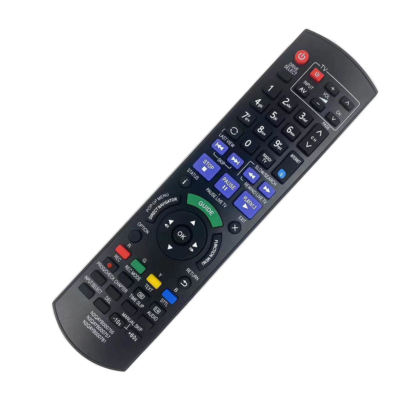 Remote Control For Panasonic N2QAYB000755 N2QAYB000611 N2QAYB000980 DMR-PWT540 DMR-HW220 Blu-ray Disc DVD Recorder