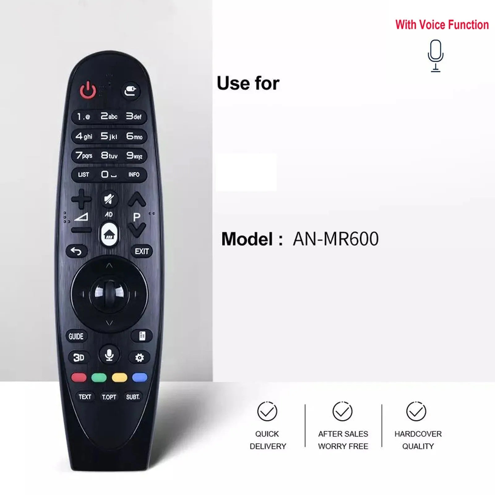 AN-MR600 Magic Remote Control for LG Smart LED TVs - Includes Voice Function and Flying Mouse Pointer - Compatible with AN-600G, AM-HR600, AM-HR650A Models