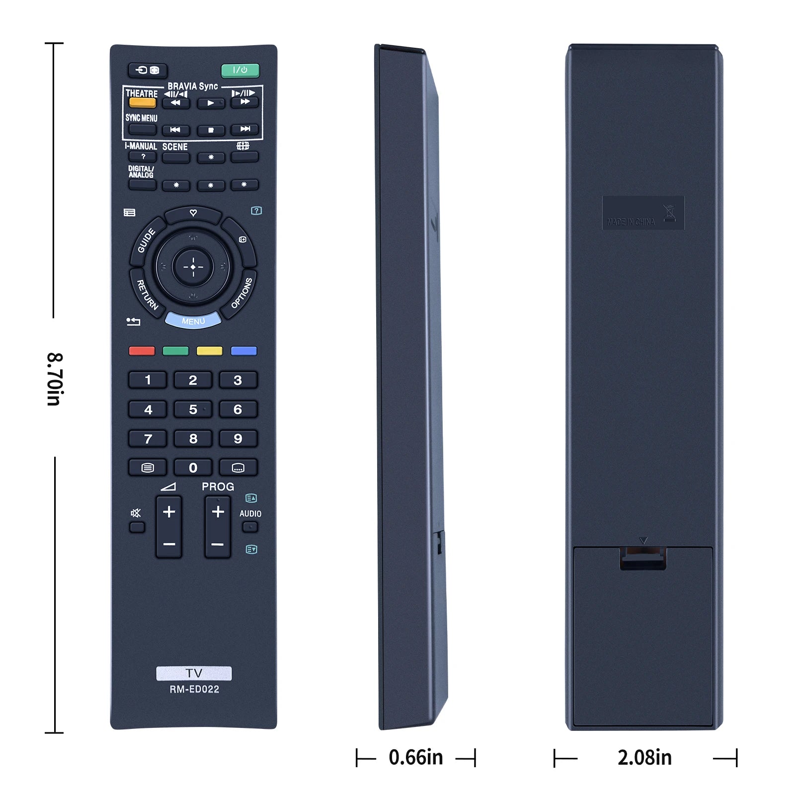 New RM-ED022 Replacement Remote Control for Sony TV - Compatible with KDL-37EX402, KDL-32BX300, KDL-32NX500