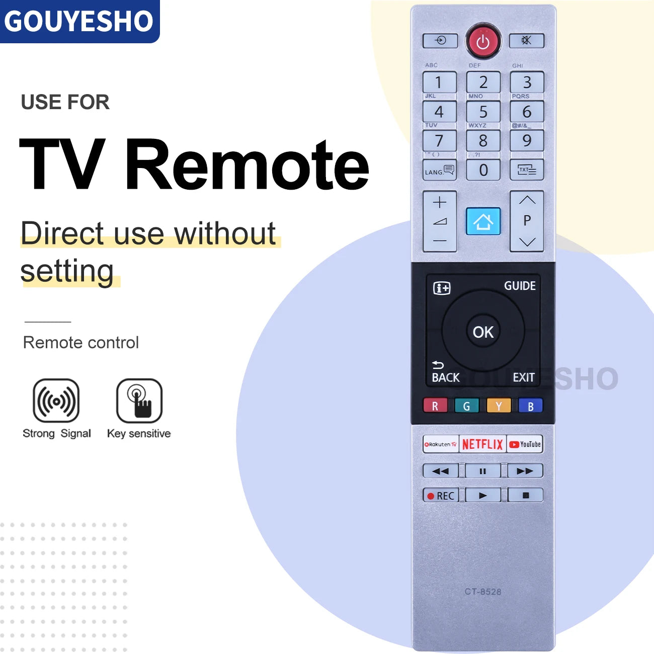 CT-8528 for Toshiba TV Remote Control 65U6863DG 32L3866DG 24W3863DA 43V5863DB 49V5863DB 55V5863DB 58L7350U 65L9300 84L9300