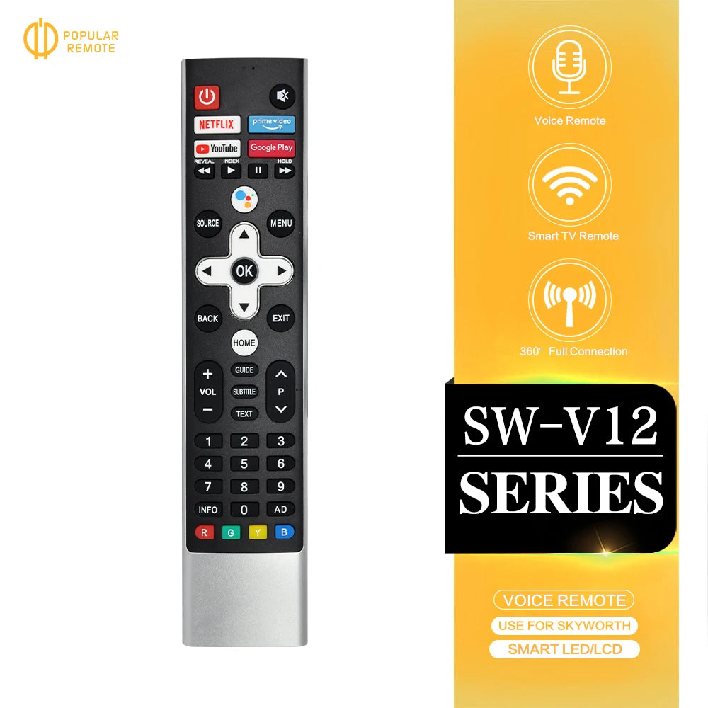 SW-V12 Replacement for Skyworth HOF21F428GPD10 536C-267A00-W010 536J-267A00-W000 Smart TV Voice Remote Control