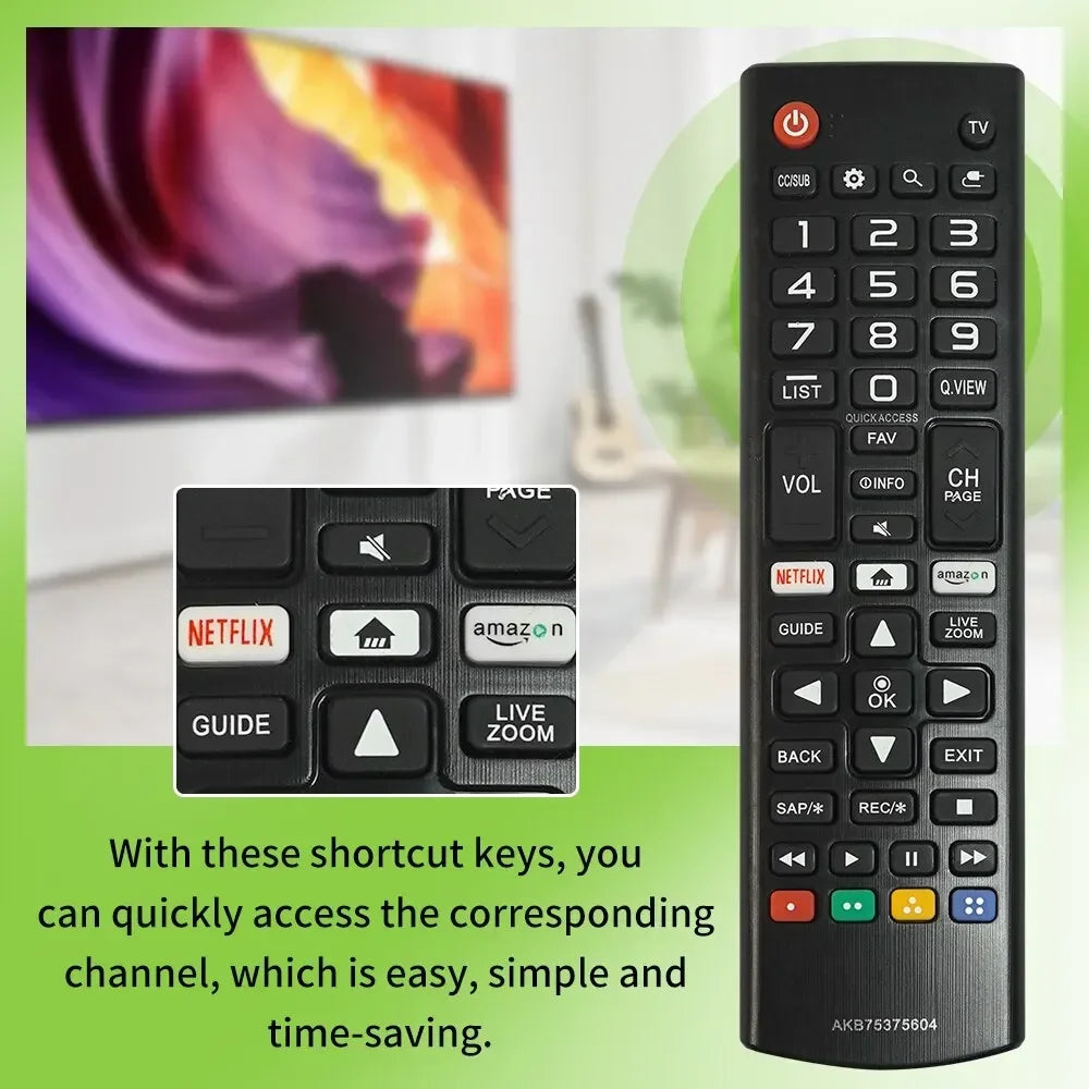 NEW Replacement Remote Control for LG Smart TVs - Compatible with Model AKB75375604 and TVs: 32LK610BPUA, 43UK6300PUE, 49UK6300PUE, 55UK6300PUE