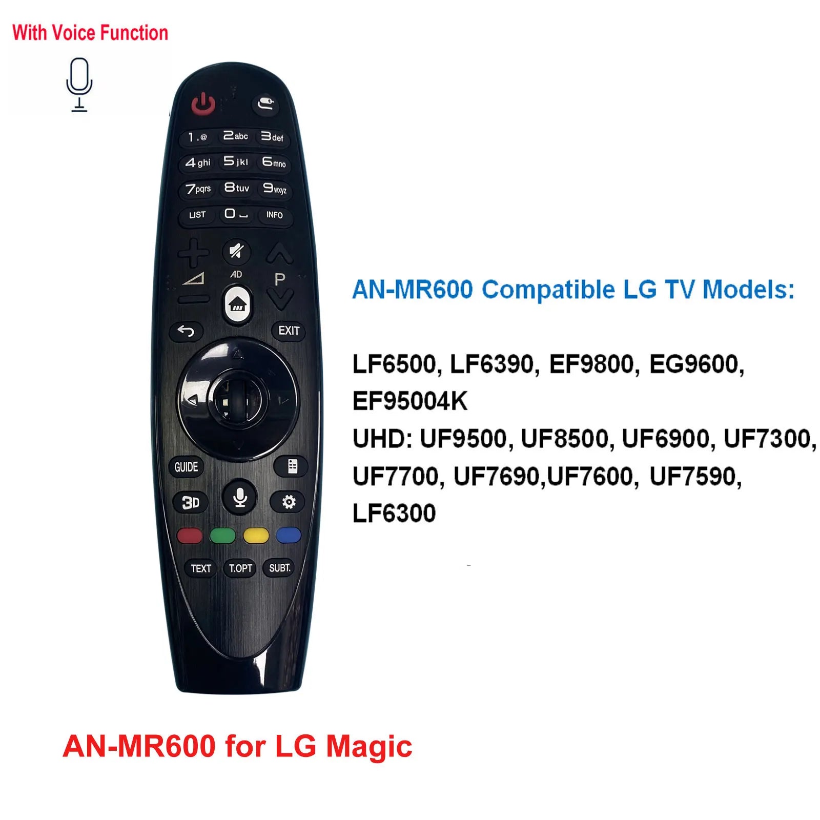 Voice Magic TV Remote Control Replacement for LG Smart TVs - Compatible with Models: AN-MR18BA, AN-MR19BA, MR20GA, AN-MR600, AN-MR650A