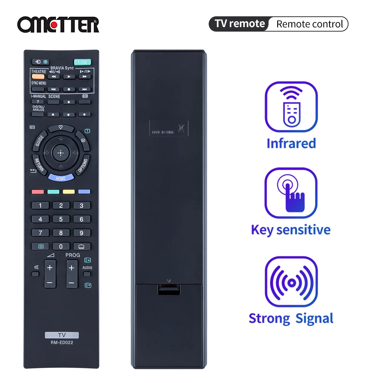 RM-ED022 for Sony TV Remote Control KDL-37EX402 KDL-32BX300 KDL-32NX500 KDL-40NX500 KDL-32BX400 KDL-40BX400 KDL-22EX302