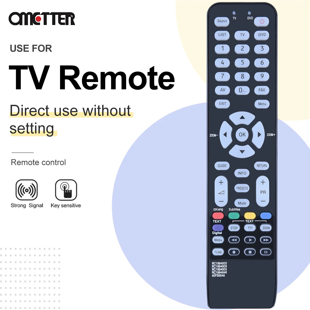 IR Remote Control for TCL TV RC1994920 RC1994906 RC1994925 RC1994946