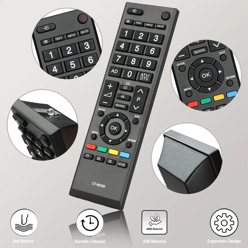 Toshiba TV Remote Control CT-90326 32SL738 32AV733 40LV675 40LV685 42LL333L 26L933G 26DL933G