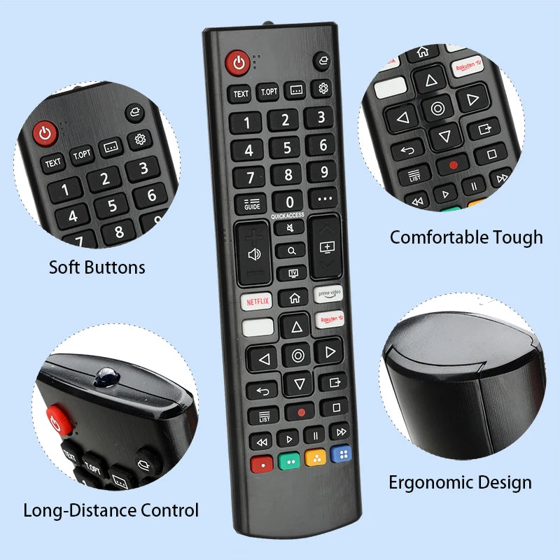 AKB76040301 Replacement Remote Control for LG Full HD TVs - Compatible with Models: 27TQ625S, 28TQ525S, 28LQ515S, 28LQ525S, 32LQ570B6LA, 32LQ63006LA, 32LQ631C0ZA, 32LQ63806LC