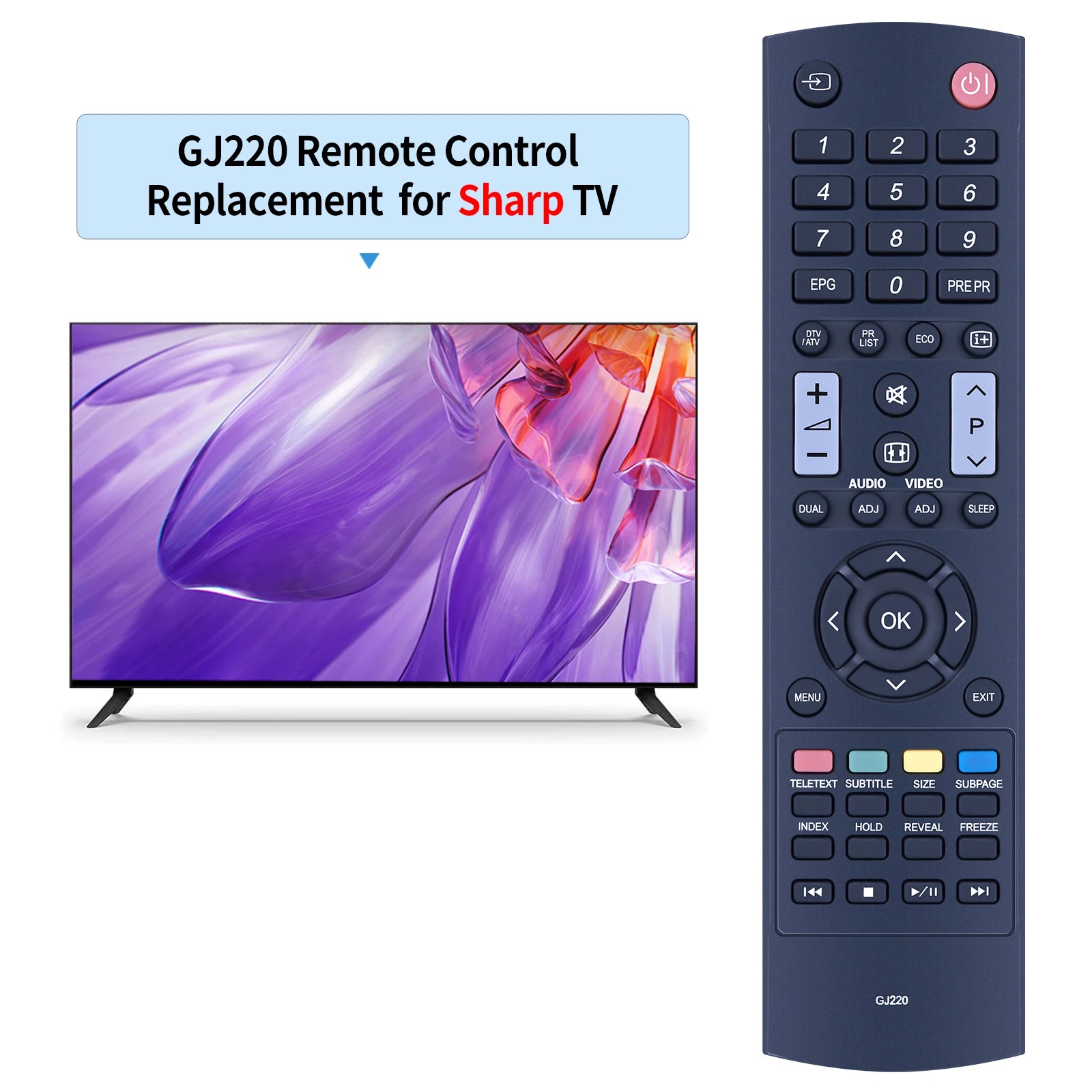 GJ220 Remote control  for sharp LED  TV LC-26LE320E LC-32LE320E LC-37LE320E LC-42LE320E LC-19LE320E LC-22LE320E