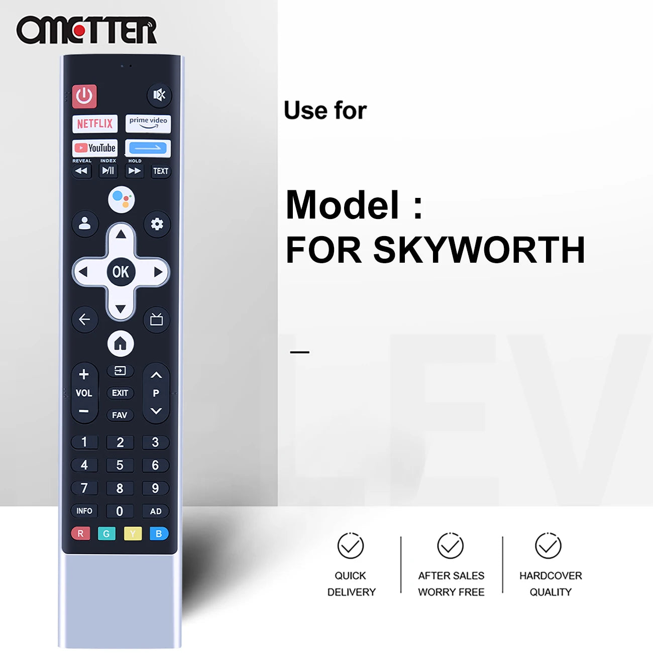 Voice Remote Control for Skyworth METZ Blaupunkt 55 Inches QLED TV 55QD7020 for NEX DIGITAL GS43G GSQ50G GSQ55G GSQ65G GSQ75G