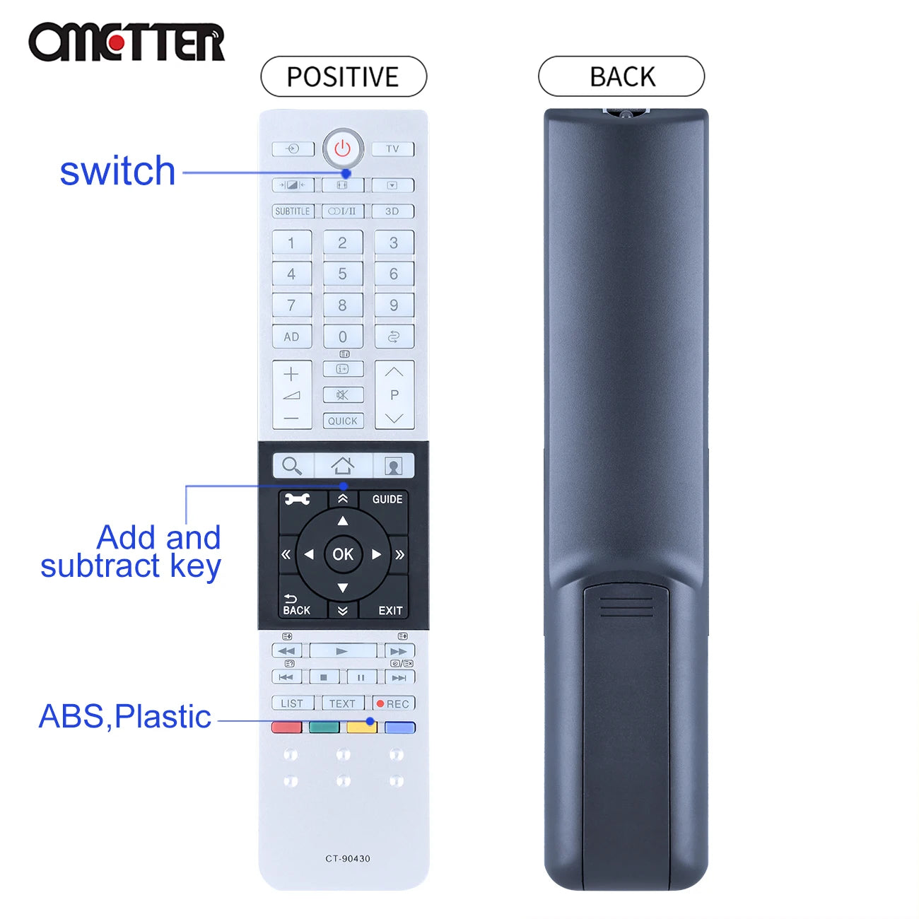 Toshiba TV Remote Control Ultra HD 4K CT-90427 CT-90428 CT 90326 CT-90430 CT-90444 CT-90429