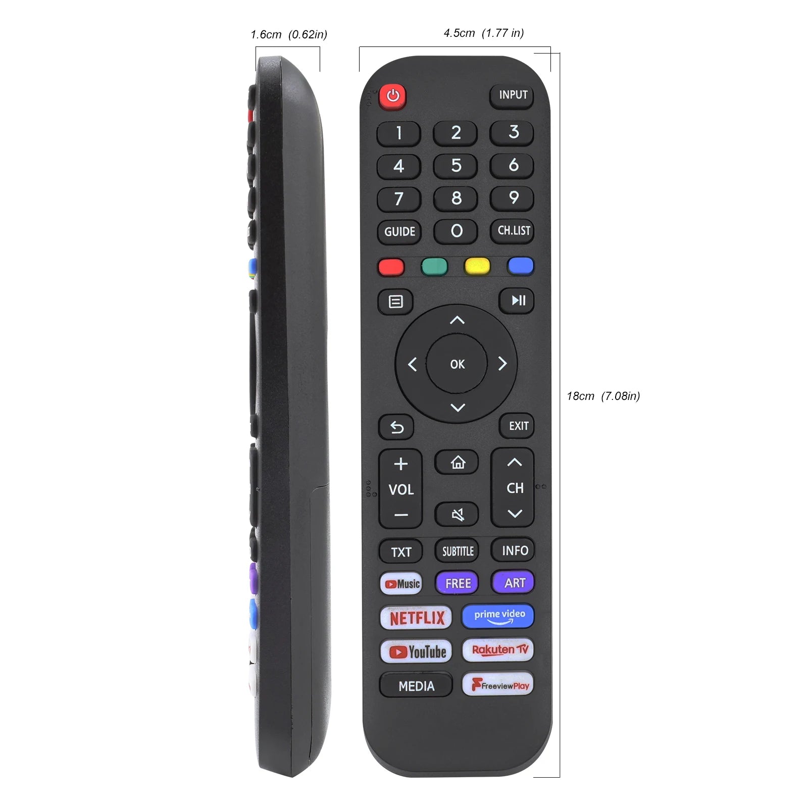 Universal Remote for All Hisense TV Remote, Replacement Smart TV Remote for Hisense 4K UHD Android Smart TV, with Netflix, Prime