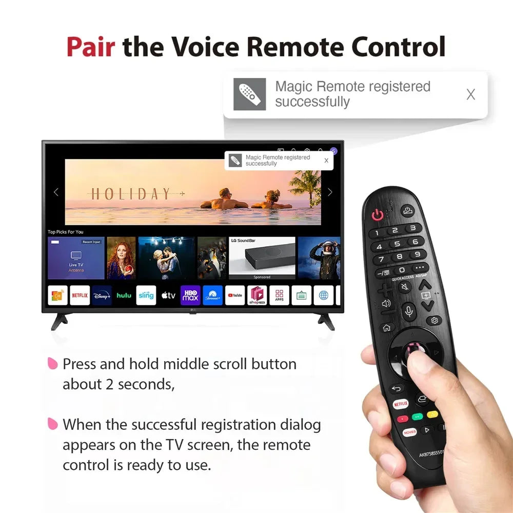 Replacement Magic Remote Control for LG Smart TVs (2017-2020 Models) - Compatible with UHD, OLED, QNED, NanoCell TVs - Includes Pointer and Voice Function