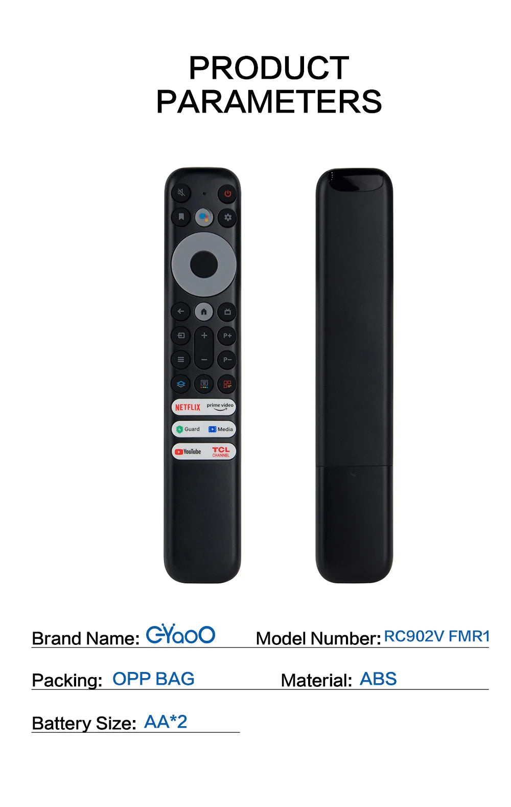 RC902V FMR1 Voice TV Remote Control For TCL 5 series 4K Qled 8K Smart TV 65S546 55R646