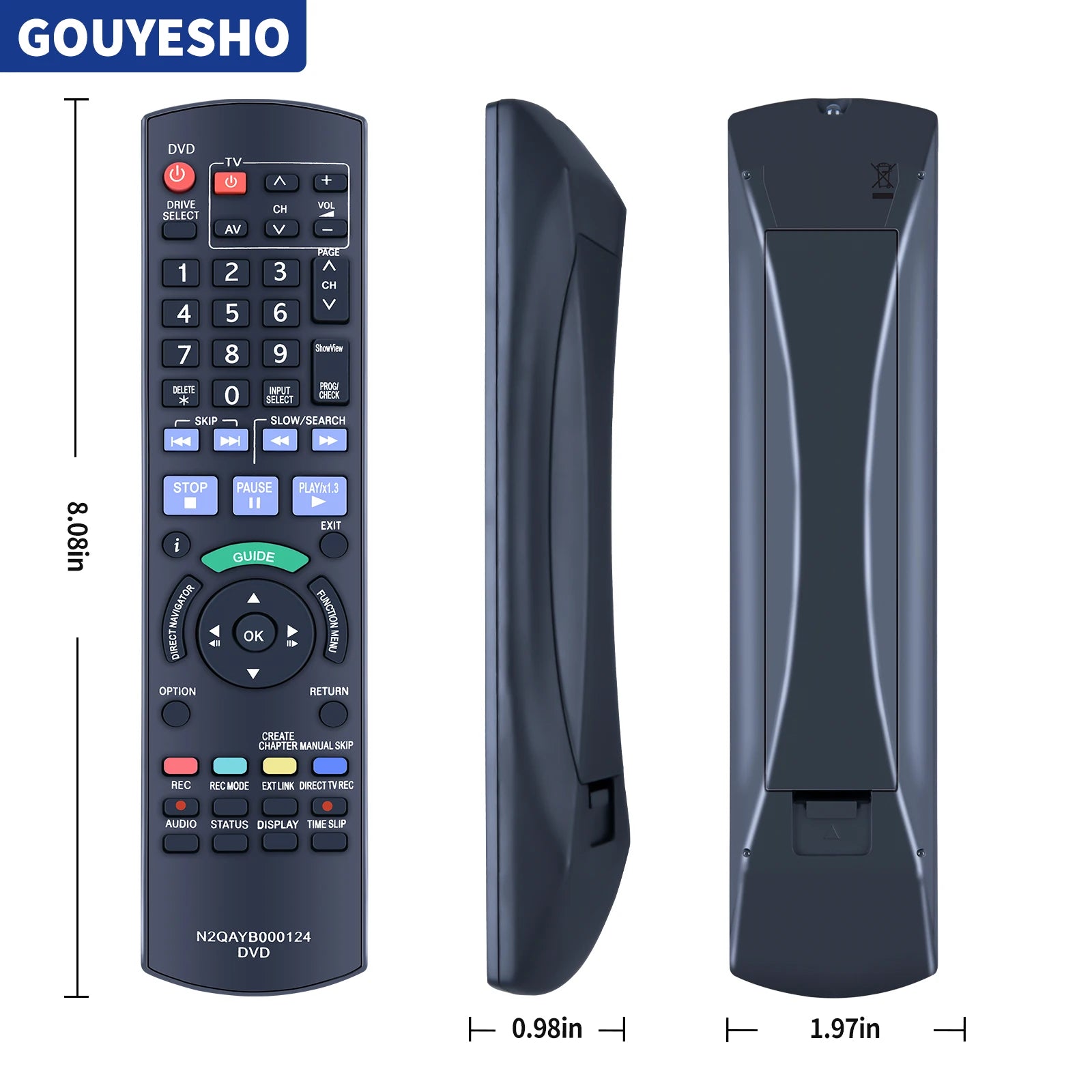 NEW N2QAYB000124 Remote Control For Panasonic DVD Recorder DMR-EH575 DMR-EH585